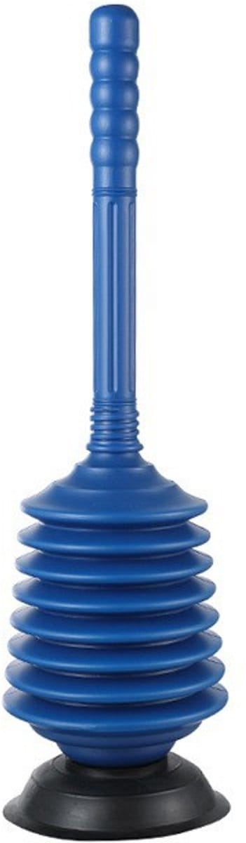 Toiletontstopper met pomp voor het ontstoppen van de wastafel - Toiletontstopper met zuignap voor het reinigen van de badkamer - Geschikt voor badkuipen en doucheruimtes - 51 cm - Blauw