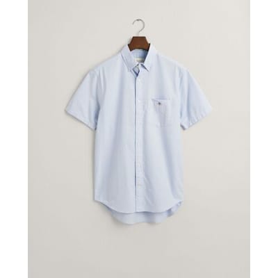 Gant Overhemd Uni Oxford Button Down Short Sleeve Licht Blauw / male