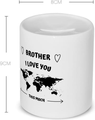 Akyol - brother i love you this much Spaarpot - Broer - geweldige broer - liefste broer - verjaardag - cadeau - kado - bedankje - geschenk - 350 ML inhoud