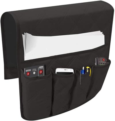 Dailygoods - Opbergtas voor armleuning - Sofa-organizer - Antislip en waterdicht - Zwart - Afstandsbedieninghouder - Ideaal voor boeken en tijdschriften