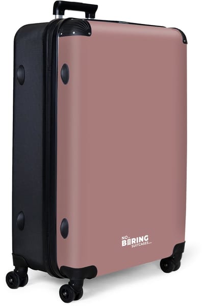 NoBoringSuitcases.com® - Koffer groot - Reiskoffer lichtgewicht - Oud roze - Effen - Rolkoffer met 4 wielen - Grote trolley XL - 98 liter bagage