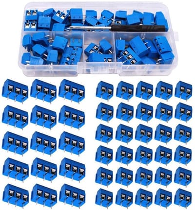 Dailygoody - 80pcs 5mm 2/3 Pin Pcb Mount Schroefklem Connector Blauw