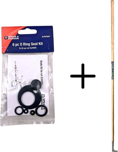Synx Tools Voegenmes RVS + Spear & Jackson Drukspuit Ringen 2L set van 6 - Ringen onderdelen - Onkruidverdelger - Onkruidmes - Voegenkrabber met steel 150cm