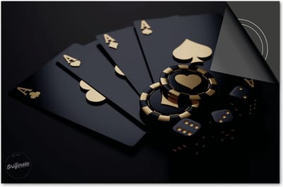 Inductie beschermer 60x60 - afdekplaat inductie mat - Dietrix Kookplaat beschermer - Exclusief - Black en Gold - Kaartspel