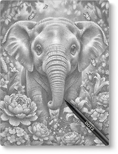 Olifantje met Bloemen | Dot painting | 30x40cm | Dot painting | Oh My Dotz | Dots stippen | Diamond painting & Schilderen op nummer alternatief | Happy hobby