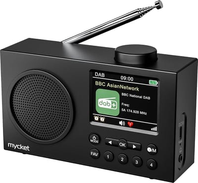 Draagbare DAB Radio - Plus Digitale Radio - FM Radio met 40 Vooraf Ingestelde Zenders - 2.4 inch Display - met Netvoeding & Batterij