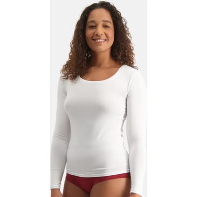 Comfortabel & Zijdezacht Bamboo Basics T-shirts lange mouw Luna (2-pack) - Wit - L