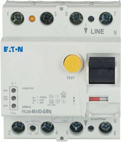 Eaton Digitale aardlekschakelaar, 40 A, 4p, 300 mA, Type G/BFQ, 167905