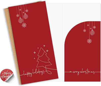 20 Moderne Kerstgeldkaarten met Enveloppen en Stickers - Perfect voor Contant Geld en Cadeaubonnen