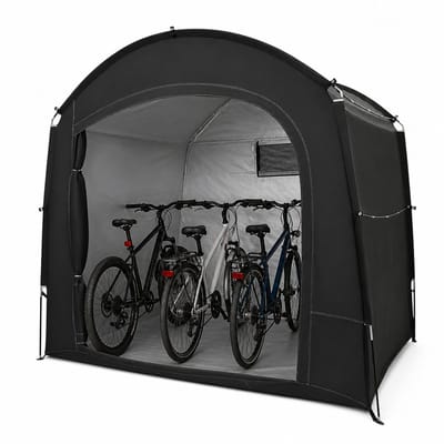 Sello! waterdichte fietstent – schuurtent – opslagtent – 4 fietsen – opvouwbaar – uv-bestendig – L220 x B150 x H175 cm – zwart