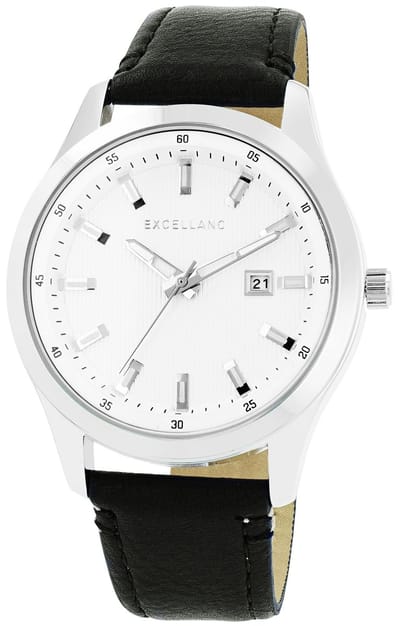 EXCELLANC Herenhorloge kunstleer Datumweergave