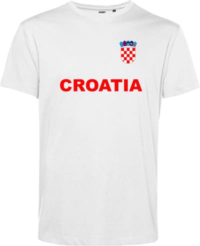 T-shirt Croatia | WK 2026 |België shirt | Shirt Belgische vlag | Wit | maat XS
