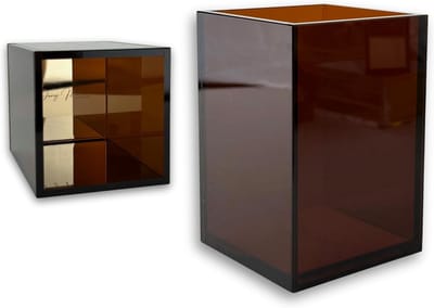 amber goud, acrylglas, barnsteenlook met gouden details, bureau-organizer voor kantoor en thuiskantoor