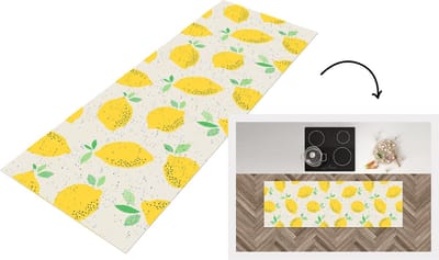 Keukenloper - Loper keuken - Citroen - Fruit - Vintage - Design - 150x50 cm - Keukenloper vinyl