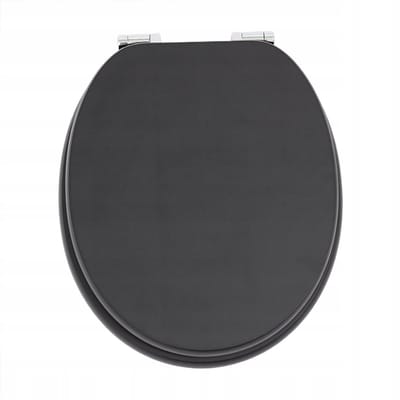 Namajunas - WC-brillen - Wc bril softclose - Toilet bril - Universele vorm WC Bril - MDF hout - Antibacterieel - Mat Zwart - Met Deksel - RVS Bevestiging - Easy Clean - Snelle montage en demontage - Inclusief Bevestigingsmateriaal