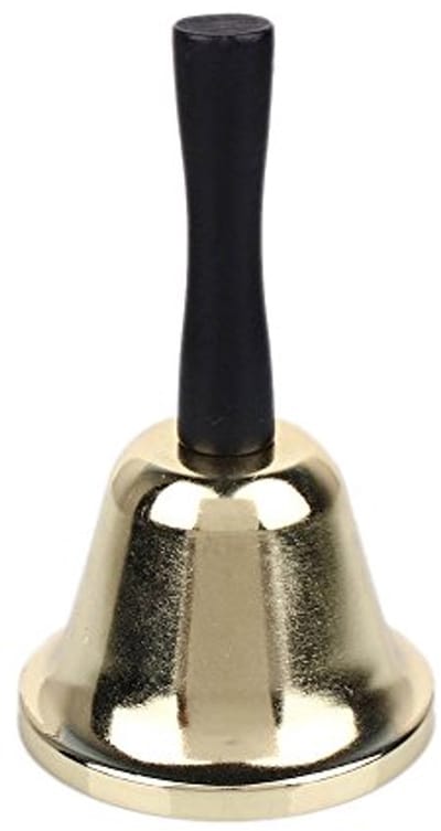 ECHI Metalen thee tafelbel, goud gecoate handbel, luid oproep service bel waarschuwing
