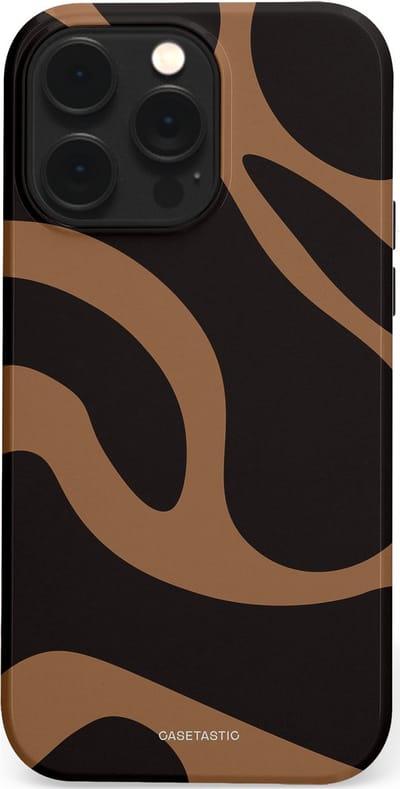 Casetastic Hoesje Geschikt voor Apple iPhone 14 Pro Max Magsafe - Stijlvolle Beschermende Duo-layer Case - Chocolade Golven