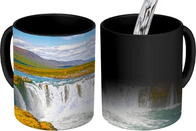 Magische Mok - Foto op Warmte Mokken - Koffiemok - Waterval - Water - Natuur - Magic Mok - Beker - 350 ML - Theemok