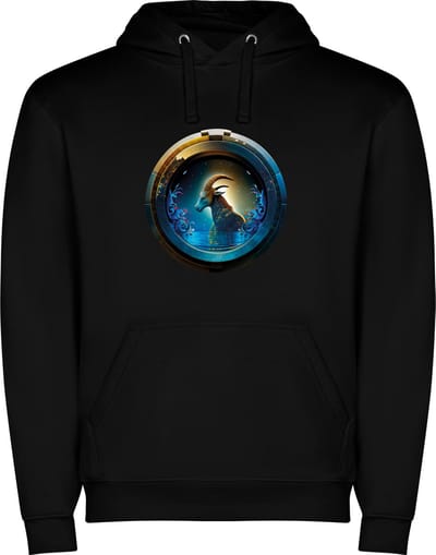 Zwarte unisex hoodie met “ Kleurrijke Sterrenbeeld Steenbok – Astrologie – Horoscoop – Zodiac Signs “ Print Full Color merk Roly maat XL