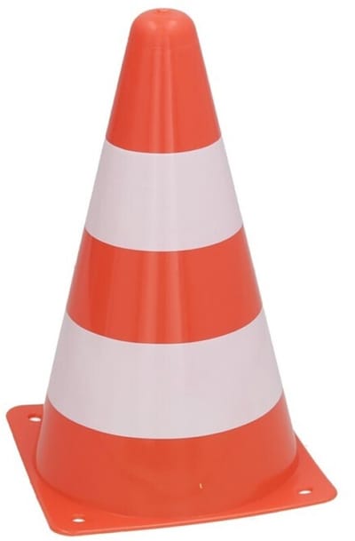 Gerimport Sport/veiligheids pionnen - 1x stuks - oranje/wit - kunststof - 13 x 23 cm - spelen/training/afzetten