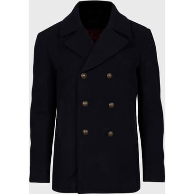 John Varvatos Carlos Peacoat, Vintage | Dark Navy Maat: S | Double-Breasted Mantels Outlet | Heren | Blauw