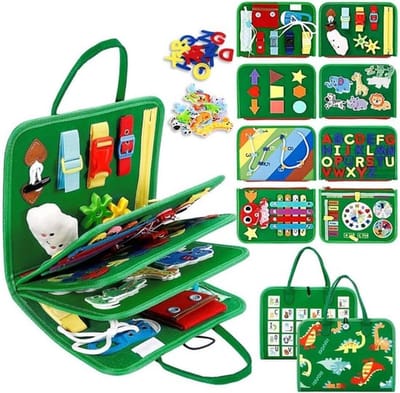 Busy Board, Montessori-speelgoed voor kinderen van 1, 2 en 3 jaar - Speelgoed voor peuters, verjaardagscadeau voor een jongen, Busy Book, leerzame activiteiten voor peuters, educatief speelgoed met dieren, vliegtuig, auto, reiscadeau