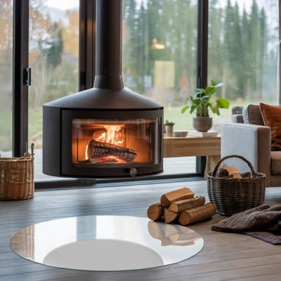 Coloray Vloerplaat Houtkachel - Plaat voor Onder Kachel - 100 cm x 100 cm - Kachel Vloerplaat - Grijs Vloerplaat Kachel - Vloerplaat Voor Kachel - Vloerplaat Openhaard - Houtkachel Accessoires - Plaat Kachel