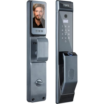 WAFU serrure de porte à empreintes digitales application de reconnaissance faciale intelligente déverrouiller 6 façons déverrouillées verrouillage déverrouillage Face version gris