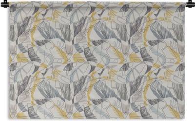 Wandkleed - Wanddoek - Line Art - Jungle - Patronen - Goud - 180x120 cm - Wandtapijt
