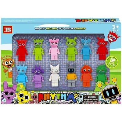 12 stuks/set Sprunki Actiefiguren Bouwblokken Collectie Speelgoed Verzamelaar Anime Spel Poppetje voor Fans Verjaardag Kerstcadeaus blue