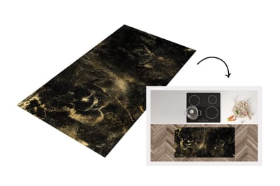 Keukenloper - Loper keuken - Vintage - Gold - Zwart - 120x60 cm - Keukenloper vinyl