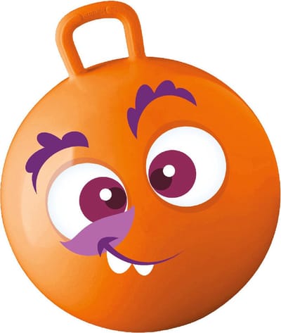 Summer Play Skippybal met Smile / Emoticon - oranje - 50 cm - buitenspeelgoed voor kinderen