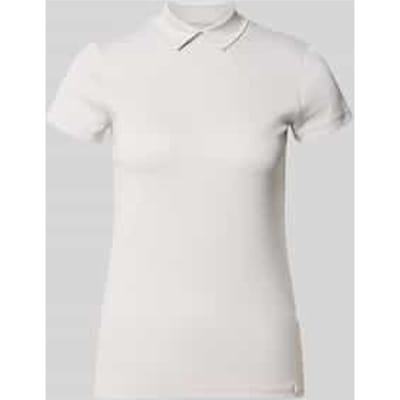 slim fit T-shirt met hoogsluitende polokraag