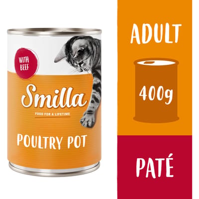 24x400g Gevogelte- en Vispannetje Mals Gevogelte met Rund Smilla Kattenvoer