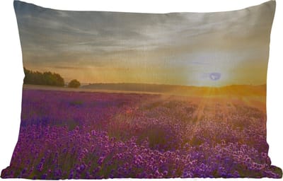 Buitenkussens - Tuin - Lavendel - Zonsondergang - Bomen - Paars - 50x30 cm