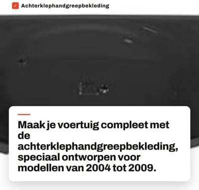 Dailygoods- Achterklephandgreepbekleding Duurzaam ABS-materiaal - Eenvoudige Installatie - Verbetering Modegevoel - Perfecte Pasvorm - OE-nummer 7680147050C0 - Handgreep
