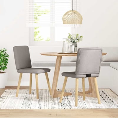 vidaXL Eetkamerstoelen draaibaar 2 st stof taupe