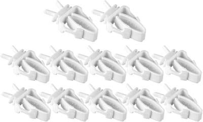 Vogelkooi Voedsel Houder - Vogel Voerclip - Gezond Eten - Anti-roest Materiaal - 12 Stuks - Wit