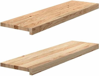 Houten Vensterbanken - Raamdecoratie Plaat - Interieur Afwerking - Massief Eikenhout - 90x25x2 cm - Onbehandeld