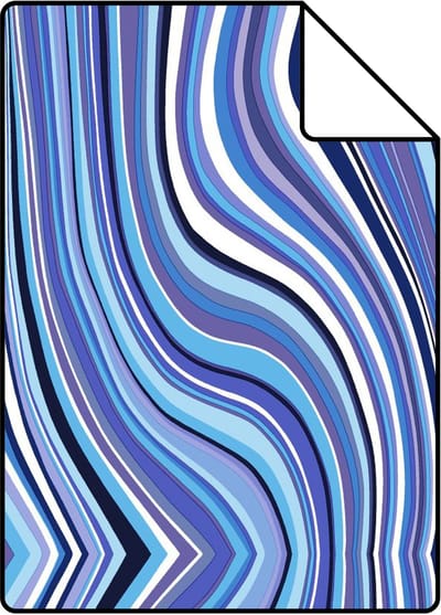 Proefstaal Origin Wallcoverings behang grafische lijnen blauw en turquoise - 26,5 x 21 cm - 347228-S