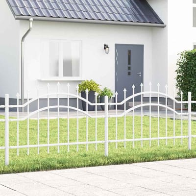 vidaXL - Tuinhek - WOERDEN - 240 - x - 115 - cm - Poedercoated - staal - Wit
