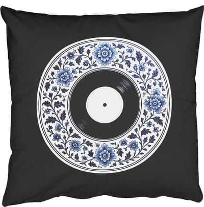 Sierkussens - Kussentjes Woonkamer - 50x50 cm - Vinyl - LP - Delfts Blauw - Muziek