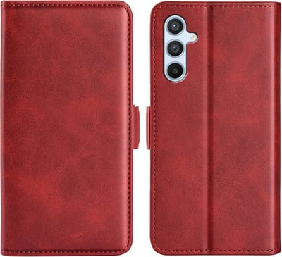 MobyDefend Hoesje - Geschikt voor Samsung Galaxy A54 - Luxe Wallet Book Case (Sluiting Zijkant) - Rood