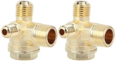Allecto - 3-poorts Luchtcompressor Terugslagklep - Messing - Duurzaam en Robuust - 16mm Ingang - Voor Buitendraad Connecties - Geschikt voor Luchtc...