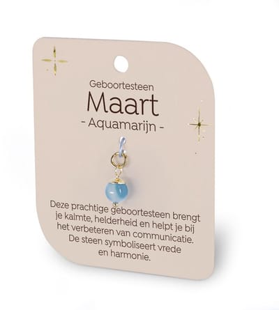 Gouden Charm - Geboortesteen - Maart