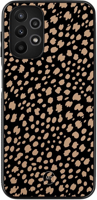 Hoesje geschikt voor Samsung Galaxy A13 4G - Savannah spots - TPU Hard Case Backcover - Zwart, Bruin - Mooie Telefoonhoesjes