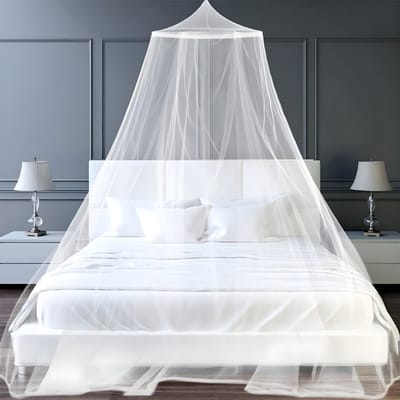 KAD® Klamboe - Klamboe 2 Persoons – Groot Muggennet voor Tweepersoonsbed - Wit - 60cm x 250cm x 1050cm