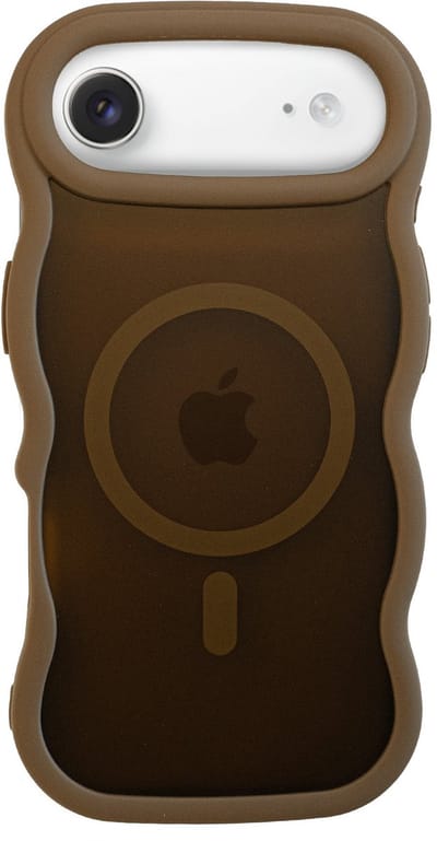 xoxo Wildhearts magnetisch hoesje geschikt voor iPhone 17 Air MagSafe - Matte Wavy Case (bruin) - Backcover hoesje - Optimale bescherming - Telefoonhoesje met golven - Gebogen design - Bruin