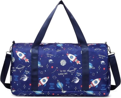Sporttas voor Meisjes en Vrouwen, Kleine Zwemtas voor Kinderen met Schoen- en Nat Compartment, Ideaal voor Fitness, Dans, Zwemmen en Reizen, Blauw zonder Schoenopslag
