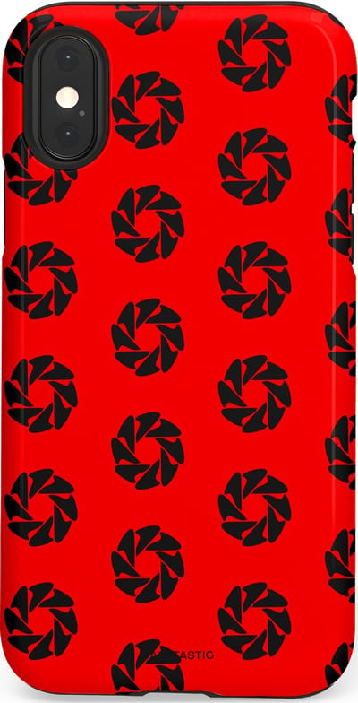 Casetastic hoesje geschikt voor Apple iPhone X / Apple iPhone XS - Dubbellaagse bescherming - Zwarte Sterren op Rood - Fashion Case - Rood Zwart